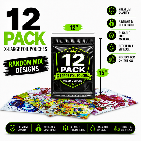 12 Pack X-Large (12" x 15") Premium Foil Storage Organizers – Assorted Designs