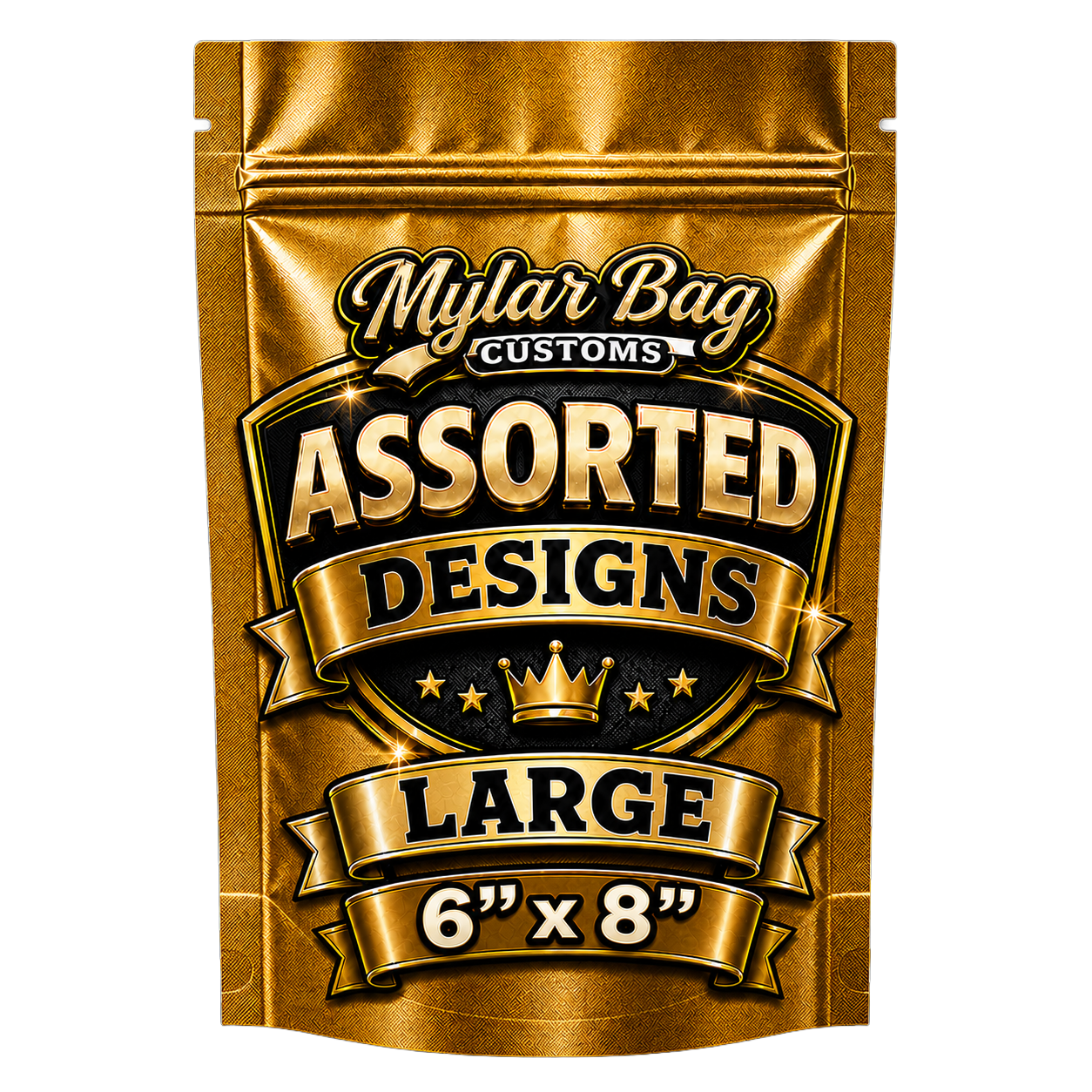 50 Pack Large (6" x 8") Premium Foil Storage Organizers – Assorted Designs