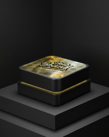 Custom Labeled Glass Qube Jar Containers - 9ml Black