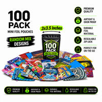 100 Pack Mini (3" x 3.5") Premium Foil Storage Organizers – Assorted Designs