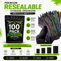 100 Pack Mini (3" x 3.5") Premium Foil Storage Organizers – Assorted Designs
