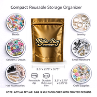100 Pack Mini (3" x 3.5") Premium Foil Storage Organizers – Assorted Designs