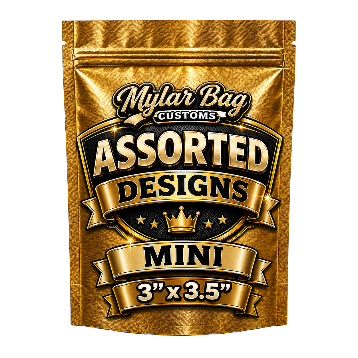 100 Pack Mini (3" x 3.5") Premium Foil Storage Organizers – Assorted Designs