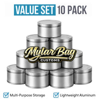 10 Pack Pull-Top Tin Can Style Premium Storage Organizers (2.6" x 1") – Assorted Designs