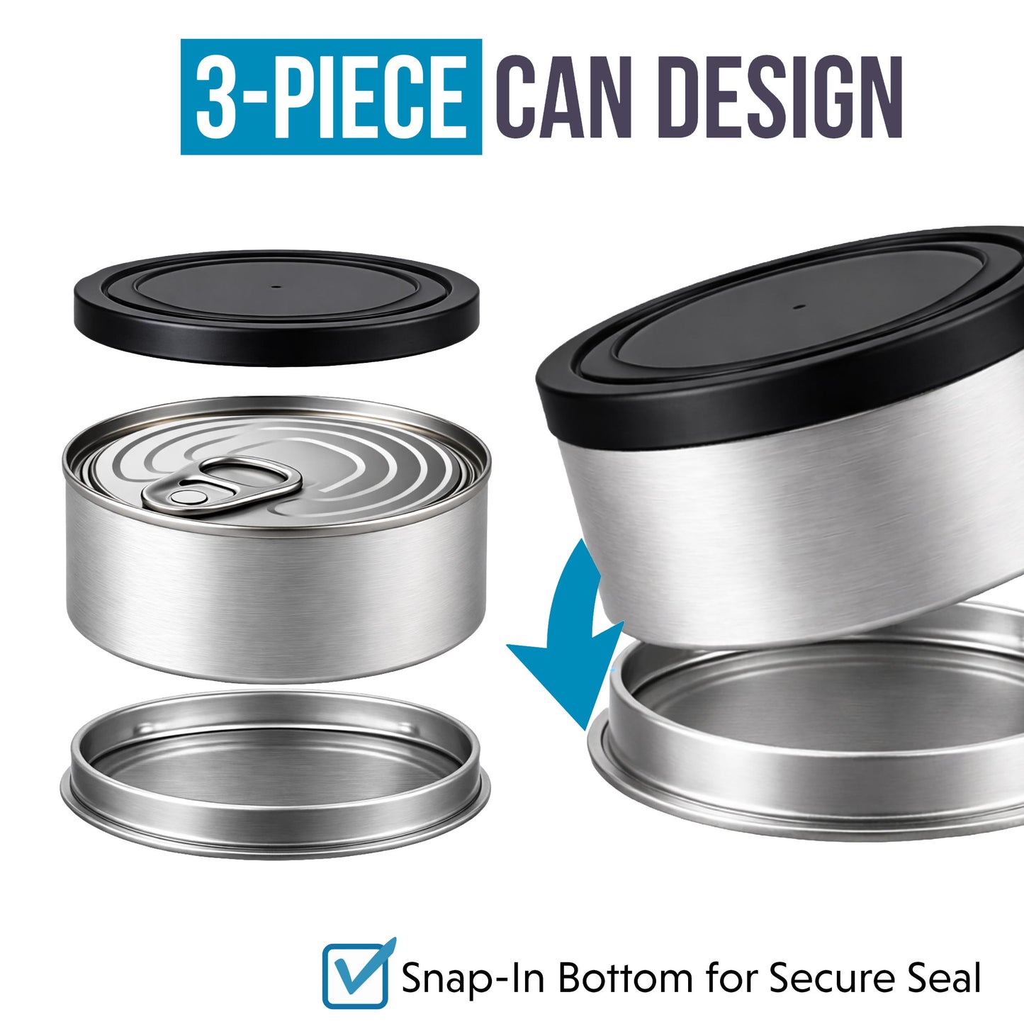 10 Pack Pull-Top Tin Can Style Premium Storage Organizers (2.6" x 1") – Assorted Designs