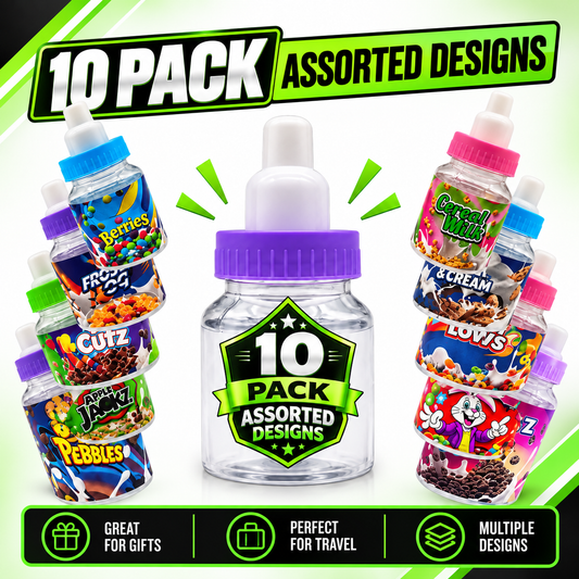 10 Pack Baby Bottle Style Premium Storage Organizers (1.5" x 1.75") – Assorted Designs