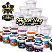 12 Pack Ice Cream Pint Style Premium Storage Organizers with Lids (2.75" x 2.25") – Assorted Designs