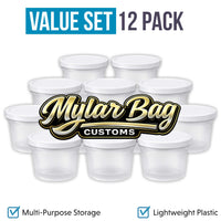 12 Pack Ice Cream Pint Style Premium Storage Organizers with Lids (2.75" x 2.25") – Assorted Designs