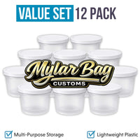 12 Pack Ice Cream Pint Style Premium Storage Organizers with Lids (2.75" x 2.25") – Exotic Assorted Designs