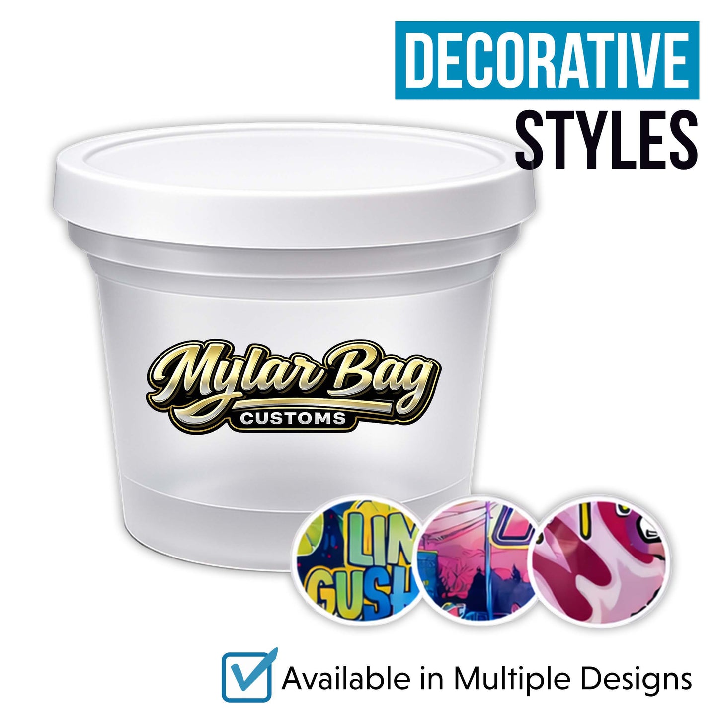 12 Pack Ice Cream Pint Style Premium Storage Organizers with Lids (2.75" x 2.25") – Exotic Assorted Designs