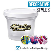 12 Pack Ice Cream Pint Style Premium Storage Organizers with Lids (2.75" x 2.25") – Exotic Assorted Designs