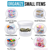 12 Pack Ice Cream Pint Style Premium Storage Organizers with Lids (2.75" x 2.25") – Exotic Assorted Designs