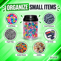 12 Pack Soda Can Style Premium Storage Organizers with Lids (1.5" x 3") – Assorted Designs