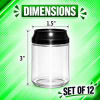 12 Pack Soda Can Style Premium Storage Organizers with Lids (1.5" x 3") – Assorted Designs
