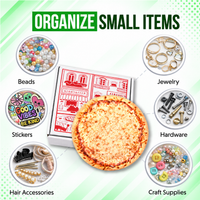 12 Pack Pizza Shaped Premium Foil Storage Organizers & Display Boxes Set (5" x 5") – Assorted Designs