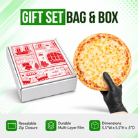 12 Pack Pizza Shaped Premium Foil Storage Organizers & Display Boxes Set (5" x 5") – Assorted Designs