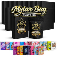 25 Pack Small (3.5" x 5") Premium Foil Storage Organizers with Matching Display Boxes – Assorted Designs