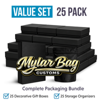 25 Pack Small (3.5" x 5") Premium Foil Storage Organizers with Matching Display Boxes – Assorted Designs