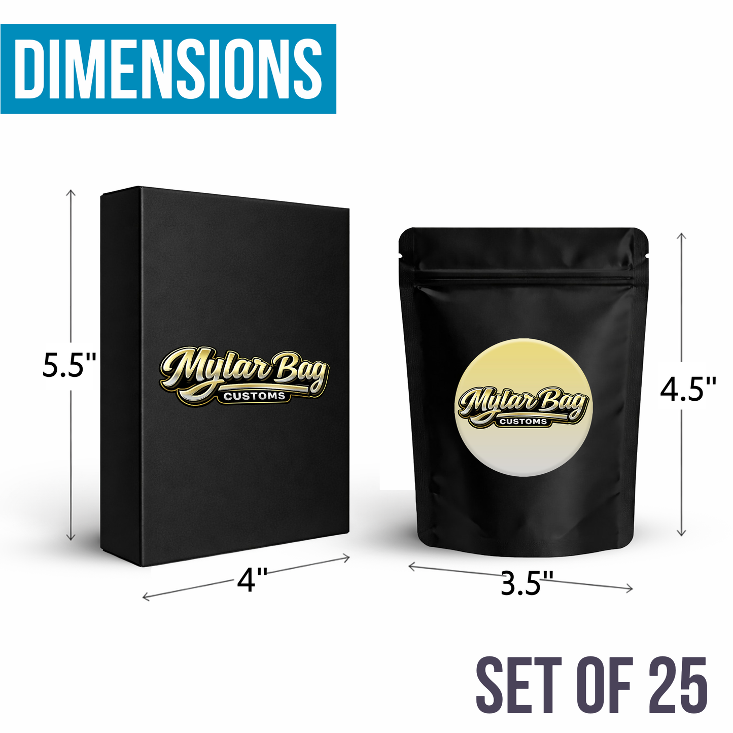 25 Pack Small (3.5" x 5") Premium Foil Storage Organizers with Matching Display Boxes – Assorted Designs