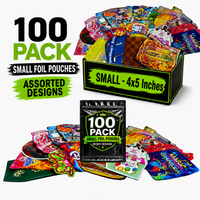 100 Pack Small (4" x 5") Premium Foil Storage Organizers – Assorted Designs
