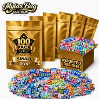 100 Pack Small (4" x 5") Premium Foil Storage Organizers – Assorted Designs