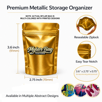 100 Pack Small (4" x 5") Premium Foil Storage Organizers – Assorted Designs