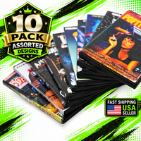 10 Pack DVD Case & Premium Foil Storage Organizer Set (5.5" x 7.5") – Assorted Designs