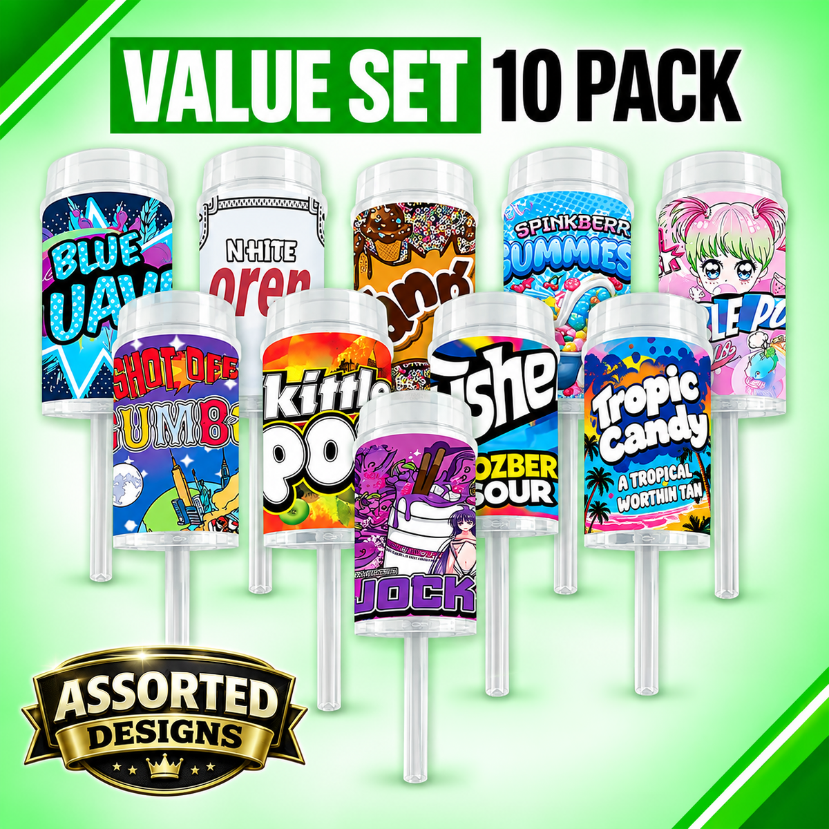 10 Pack Push-Up Style Premium Storage Organizers (1.5" x 3.5") – Assorted Designs