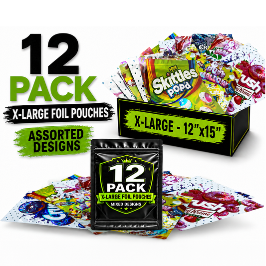 12 Pack X-Large (12" x 15") Premium Foil Storage Organizers – Assorted Designs