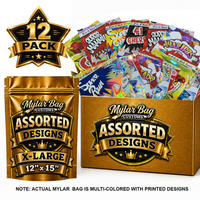 12 Pack X-Large (12" x 15") Premium Foil Storage Organizers – Assorted Designs