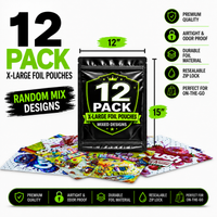 12 Pack X-Large (12" x 15") Premium Foil Storage Organizers – Assorted Designs