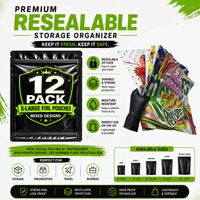 12 Pack X-Large (12" x 15") Premium Foil Storage Organizers – Assorted Designs