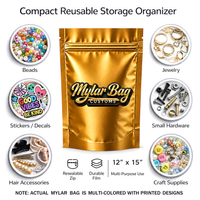 12 Pack X-Large (12" x 15") Premium Foil Storage Organizers – Assorted Designs