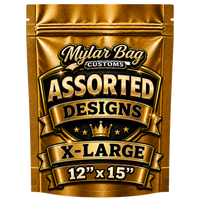 12 Pack X-Large (12" x 15") Premium Foil Storage Organizers – Assorted Designs