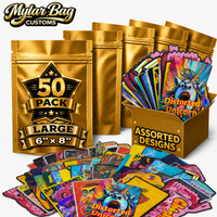 50 Pack Large (6" x 8") Premium Foil Storage Organizers – Assorted Designs