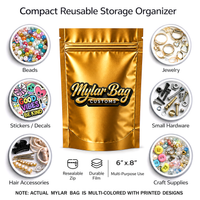 50 Pack Large (6" x 8") Premium Foil Storage Organizers – Assorted Designs