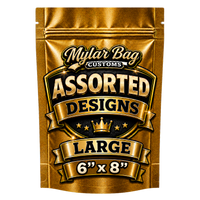 50 Pack Large (6" x 8") Premium Foil Storage Organizers – Assorted Designs