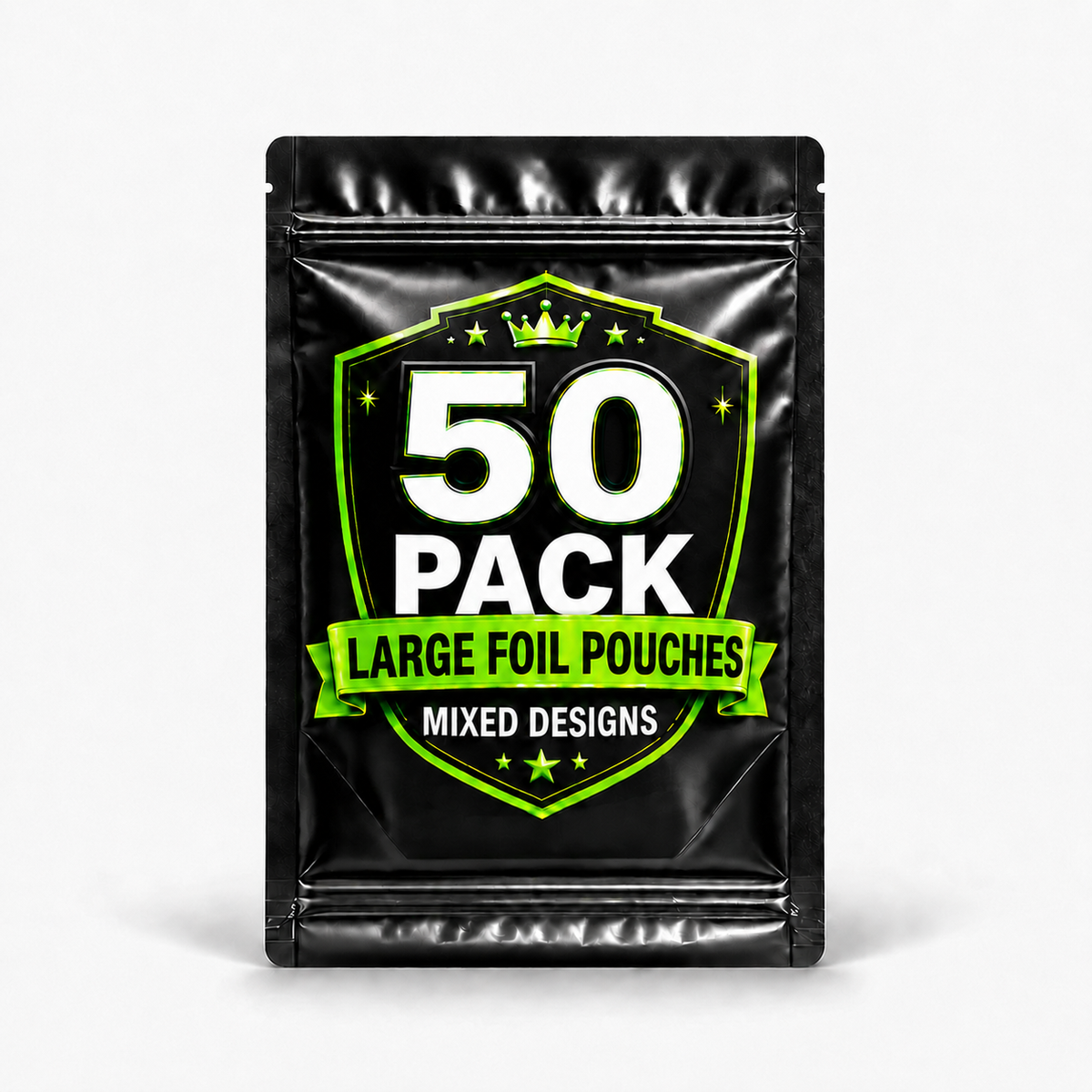 50 Pack Large (6" x 8") Premium Foil Storage Organizers – Assorted Designs