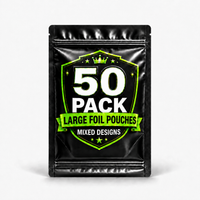50 Pack Large (6" x 8") Premium Foil Storage Organizers – Assorted Designs