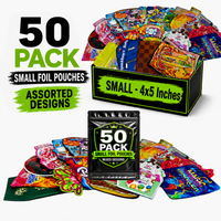 50 Pack Small (4" x 5") Premium Foil Storage Organizers – Assorted Designs