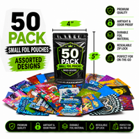 50 Pack Small (4" x 5") Premium Foil Storage Organizers – Assorted Designs