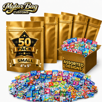 50 Pack Small (4" x 5") Premium Foil Storage Organizers – Assorted Designs