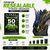 50 Pack Small (4" x 5") Premium Foil Storage Organizers – Assorted Designs