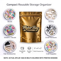 50 Pack Small (4" x 5") Premium Foil Storage Organizers – Assorted Designs