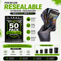 50 Pack Medium (4"x6.25") Premium Foil Storage Organizers – Assorted Designs