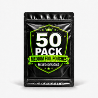50 Pack Medium (4"x6.25") Premium Foil Storage Organizers – Assorted Designs